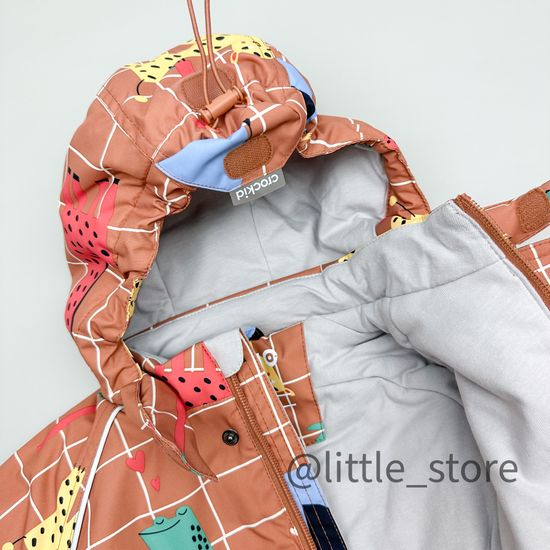 Комбинезон демисезонный "Звери на клетке" светлый терракот