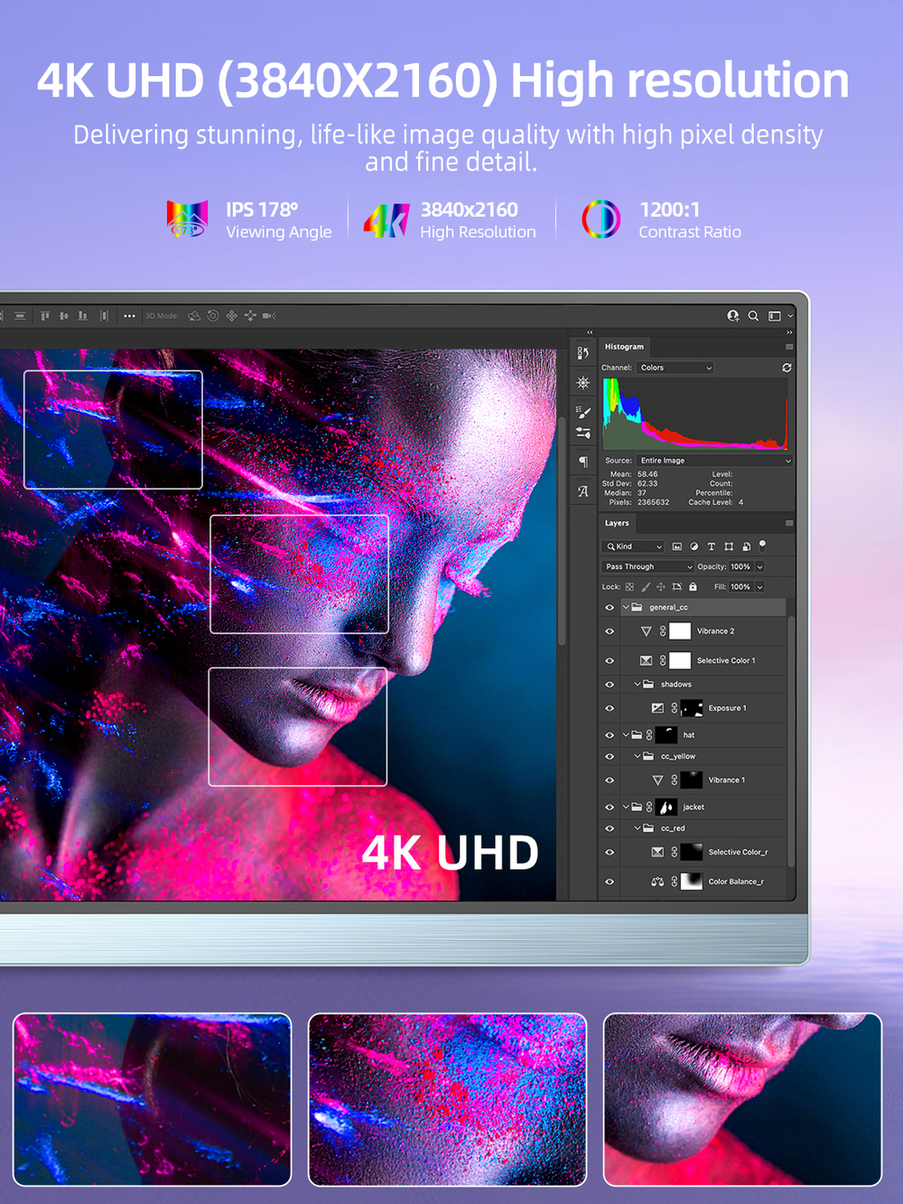 15.6" Портативный монитор с магнитным чехлом Uplays C10 4K IPS 3840х2160, 60 Гц
