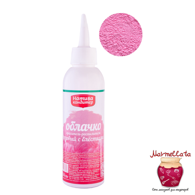 Краситель пищевой "Натива" с распылителем цвет РОЗОВЫЙ С БЛЕСТКАМИ