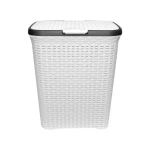 Корзина для белья 60л. с крышкой белая