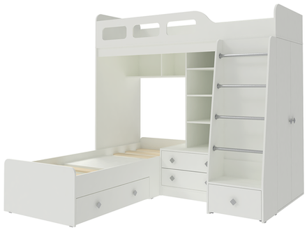 Двухъярусная кровать КарИВи Астра 4 Белый  Белый