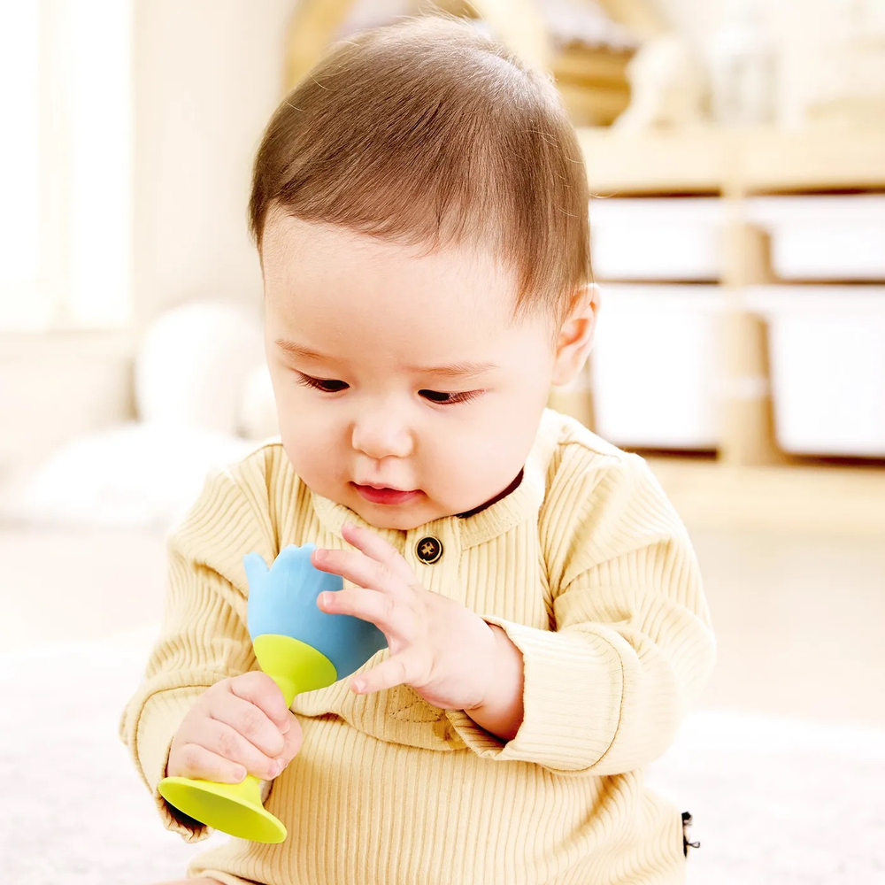 Погремушка "Малышам" Голубой цветок, 3в1