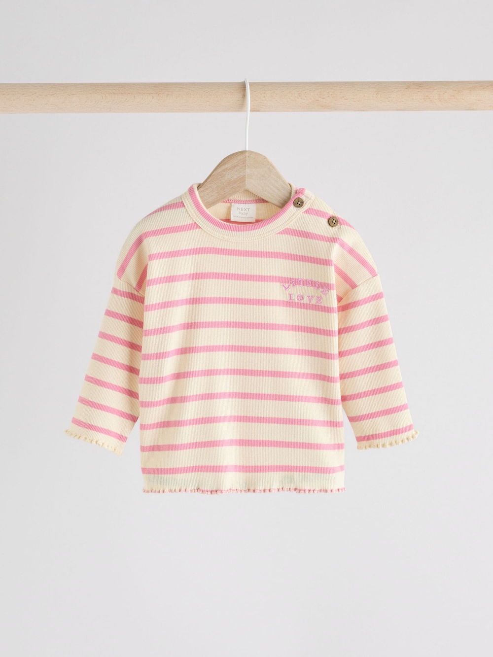 Лонгслив и легинсы в комплекте для малышей Next E66-553, Молочный, Розовый