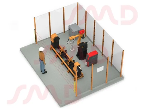 Роботизированный сварочный комплекс GSX с вращателем с подвижной пневмопинолью Robaxis