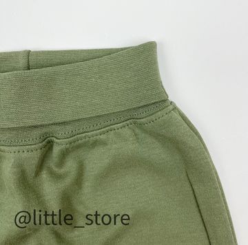 Штанишки хлопковые "Веселые жирафы" хаки