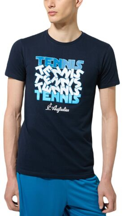 Мужская теннисная футболка Australian Cotton Tennis T-Shirt - небесный