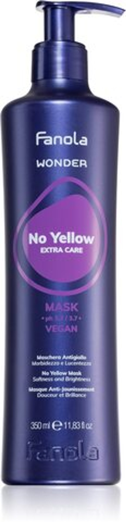 Fanola Wonder No Yellow Extra Care Mask - маска для волос, нейтрализующая желтоватый оттенок /   350  ml  / GTIN 8008277762081