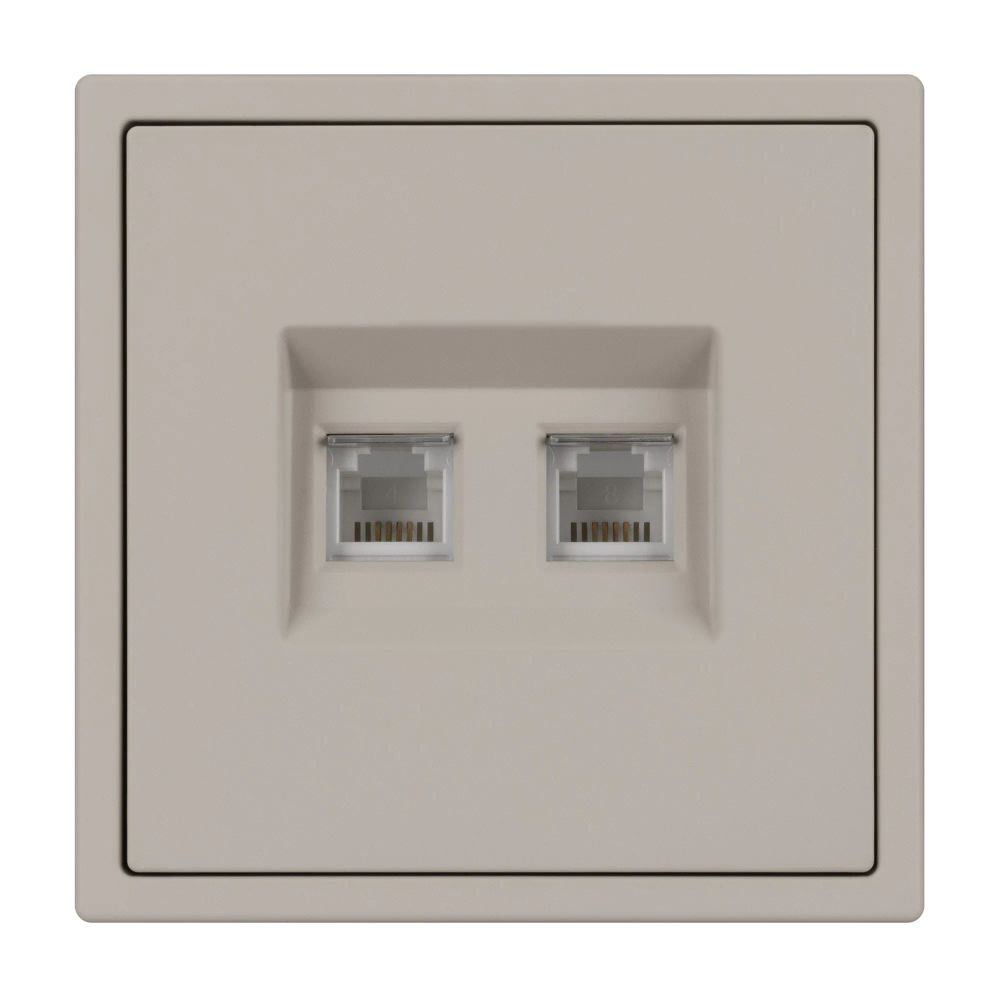 Механизм сдвоенной телефонной розетки SCT-NOBE-MTL2-SFPL-CA (RJ-11, 4C) (Arlight, Кашемир) 061889
