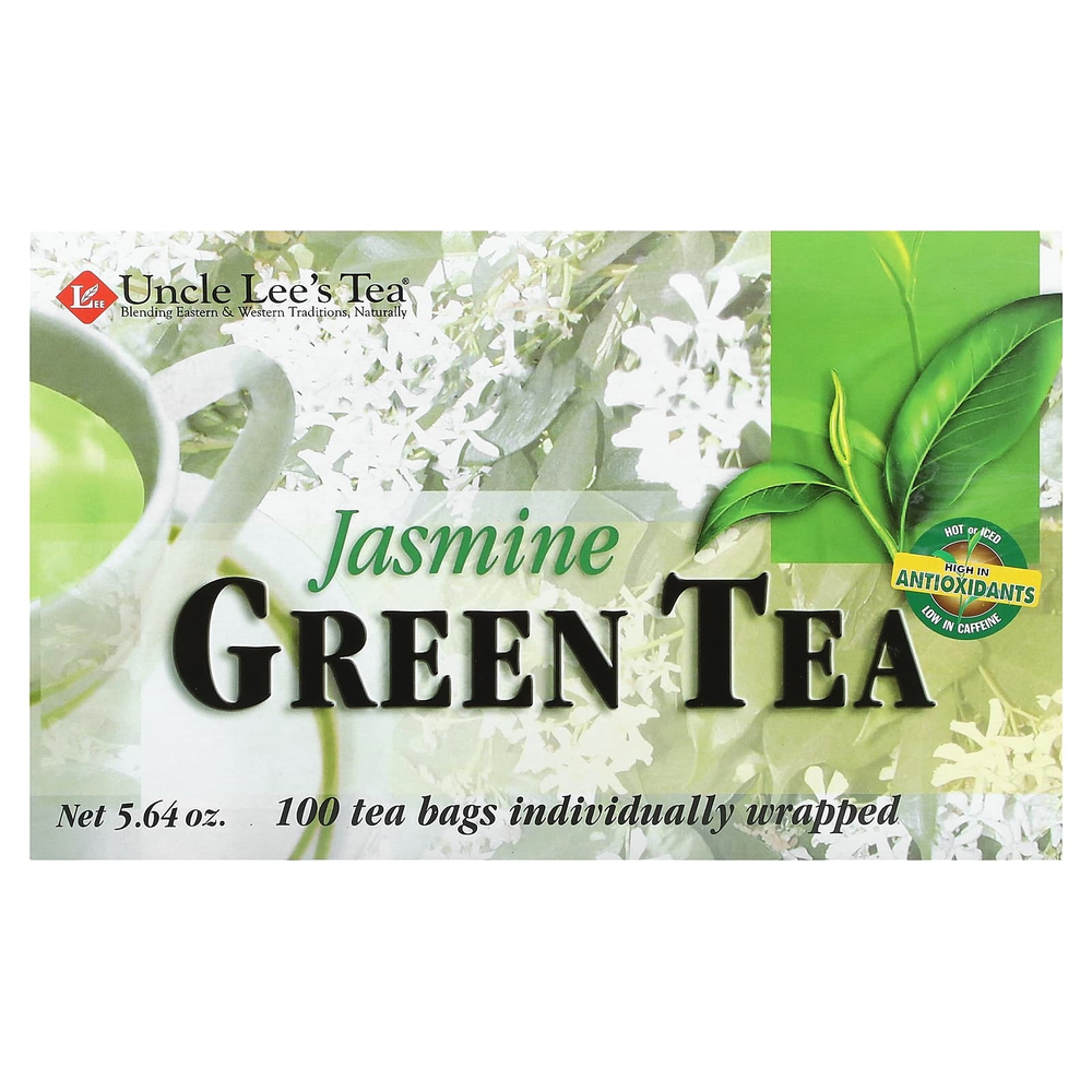 Uncle Lee's Tea, легенды Китая, зеленый чай, жасмин, 100 чайных пакетиков в индивидуальной упаковке, 160 г (5,64 унции)