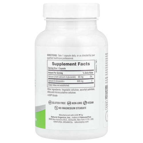 NaturesPlus, Pro, D-глюкарат кальция 600, 90 капсул (600 мг в 1 капсуле)