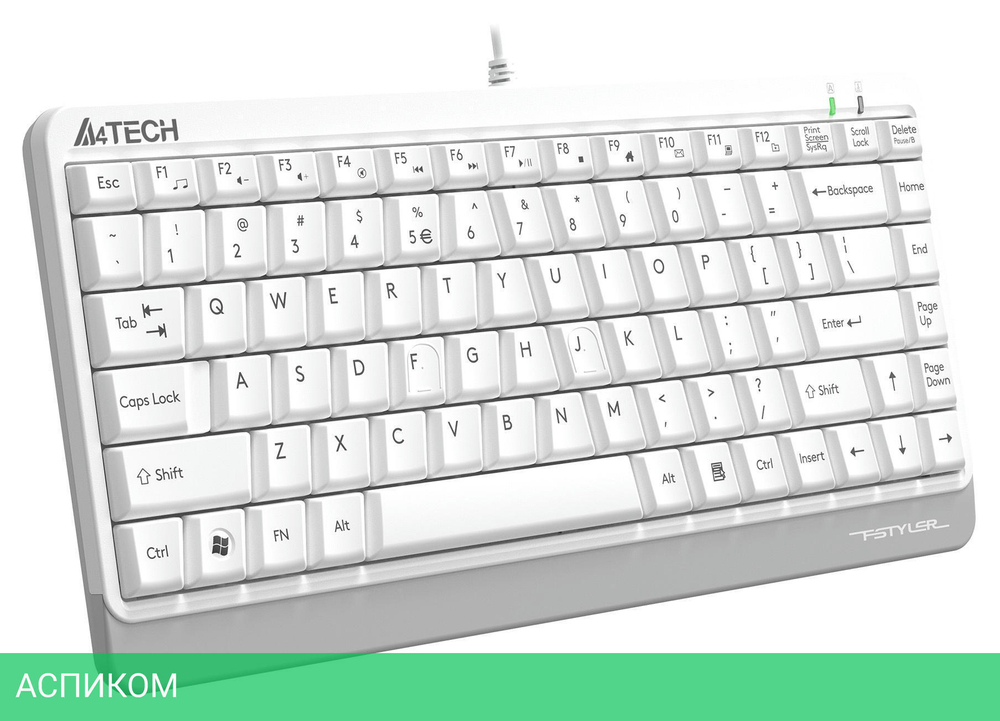 Клавиатура A4Tech Fstyler белый/серый (FKS11)