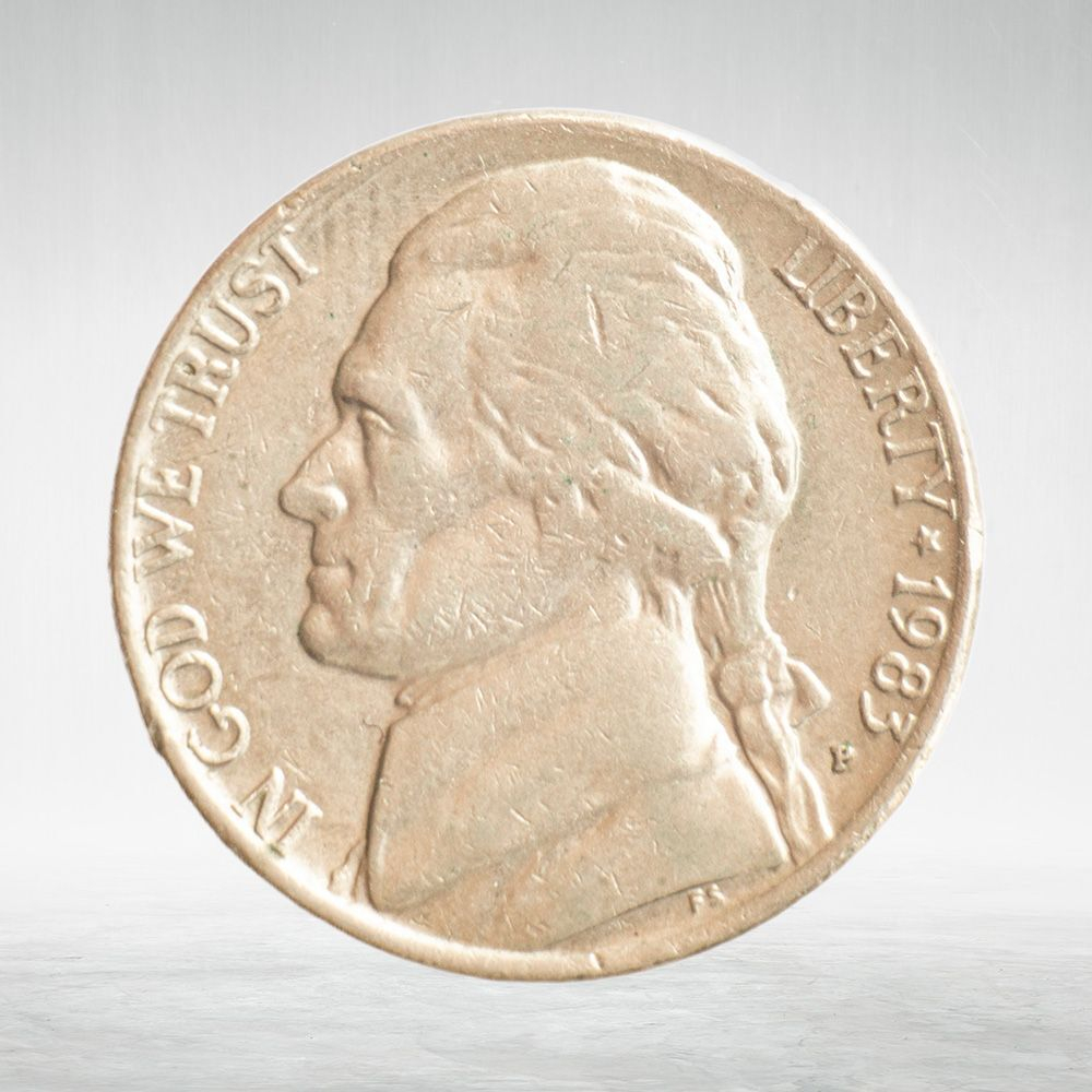 USA, 5 Cents, 1983 - Jefferson Nickel (First Portrait), VF