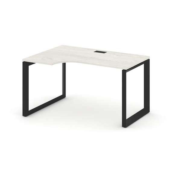 Style Project Стол рабочий эргономичный SN-59O.SPA-002(L) Дуб Наварра/Металл Черный/Черный Заглушка