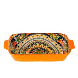 Блюдо для запекания "Arabesque"(оранжевый) 22,5*12,5см v=600мл.(фарфор)(min9)(транспортная упаковка)
