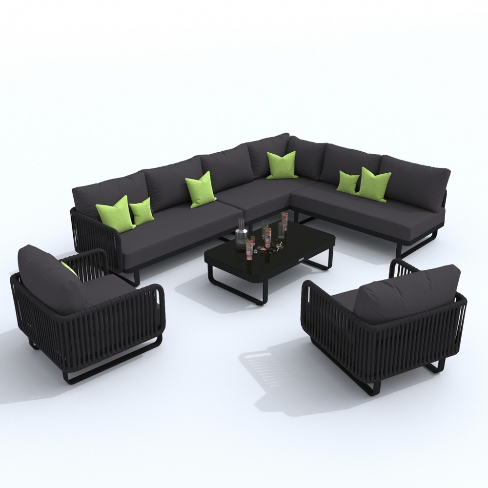 Лаунж зона угловая Ideal Patio БЕЛЛИСА модульная антрацит - каркас карбон