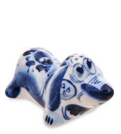 ГЛ- 721 Фигурка «Такса» (Гжельский фарфор)