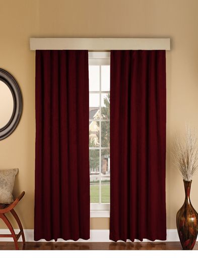 Длинные шторы. Suede (вишневый).  Имитация замши