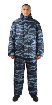Костюм зимний охранника "Контрол" полукомбинезон (КМФ серый вихрь)