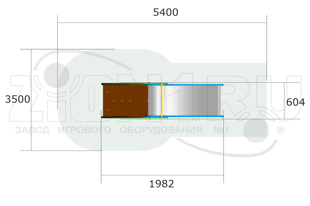 Детская горка Заря H=650 Г045 для игровых площадок