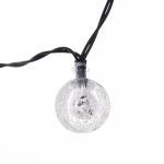 Гирлянда для улицы «Роса» 3м, 20 ламп LED чёрный провод, 2 реж, IP-55, Теплый белый (солнечная батарея).