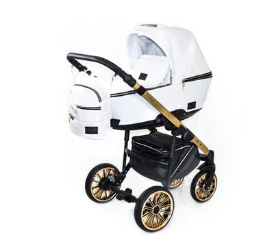 Детская коляска Bruca Style 2 в 1 (Белый/золотой)