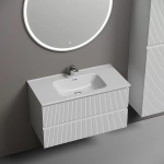 Тумба с раковиной Sancos Snob R 90 SNR90W белая матовая
