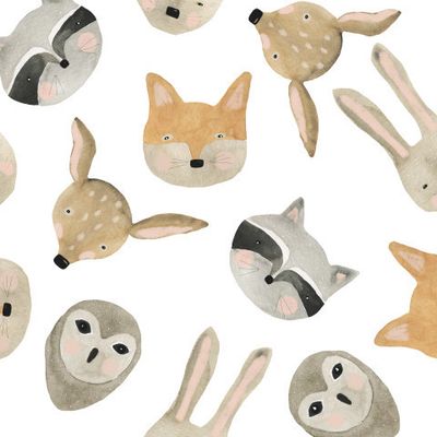 лесные зверюшки на белом