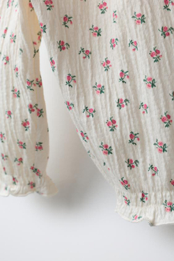 ZARA БРЮКИ С ЦВЕТОЧНЫМ ПРИНТОМ И ТЕКСТУРОЙ, ЭКРЮ