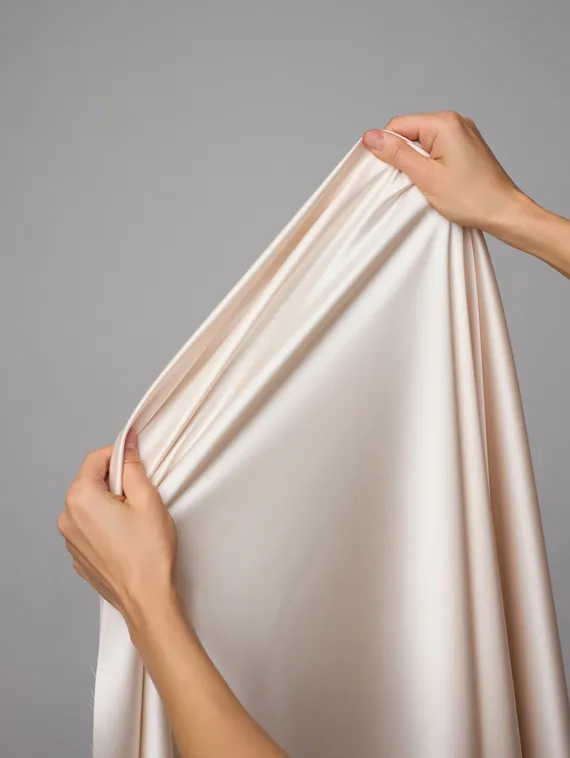 Шелк искусственный стрейч, арт. 2207, Китай, крем