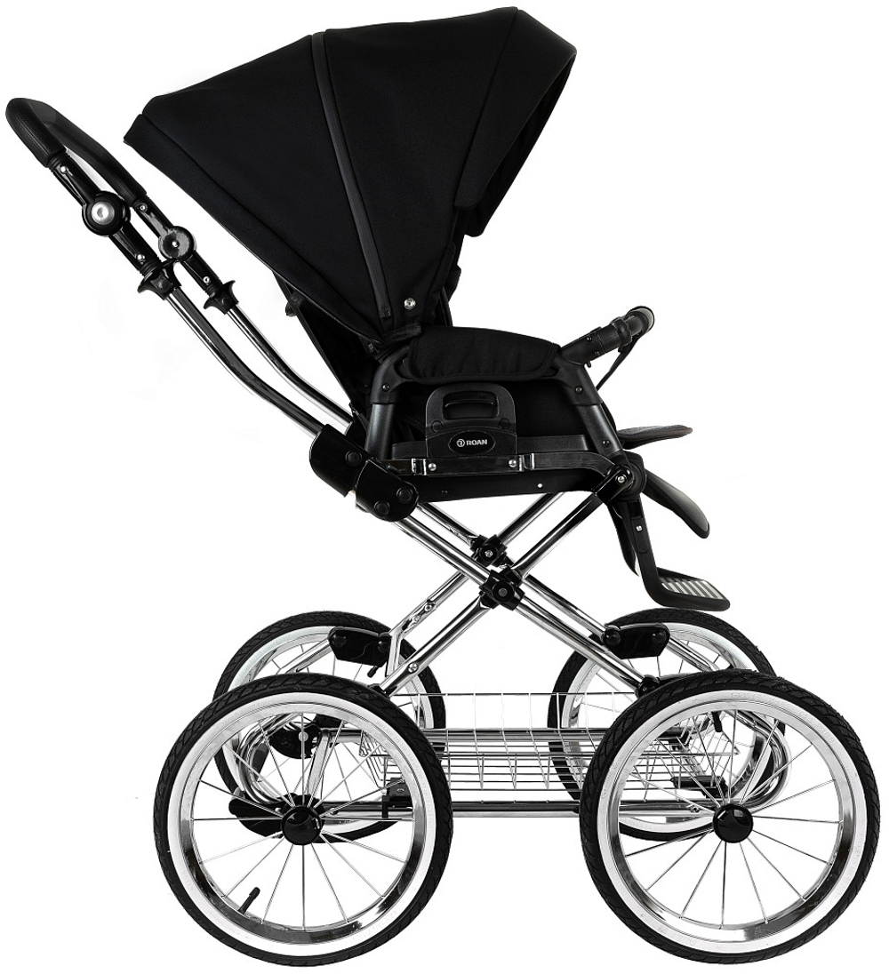 Детская коляска Roan Bass Next Classic d14 2.0 3 в 1 с автокреслом Pituso Baesa Pro Black BSNC/95/2 Caviar/Black/руч.Cappuccino