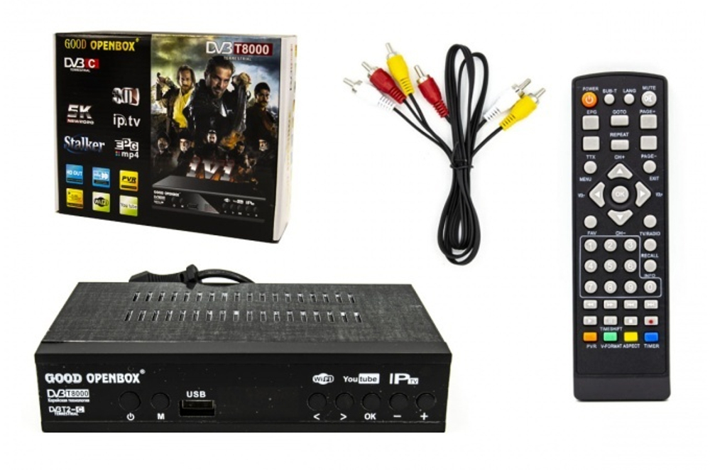 Цифровая ТВ приставка DVB-T2 OPENBOX T8000 (Wi-Fi) + HD плеер