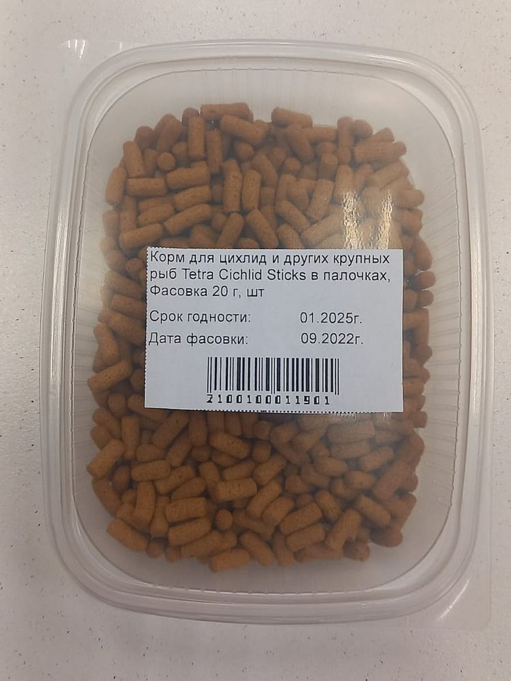 Корм для цихлид и других крупных рыб Tetra Cichlid Sticks в палочках, Фасовка 20 г