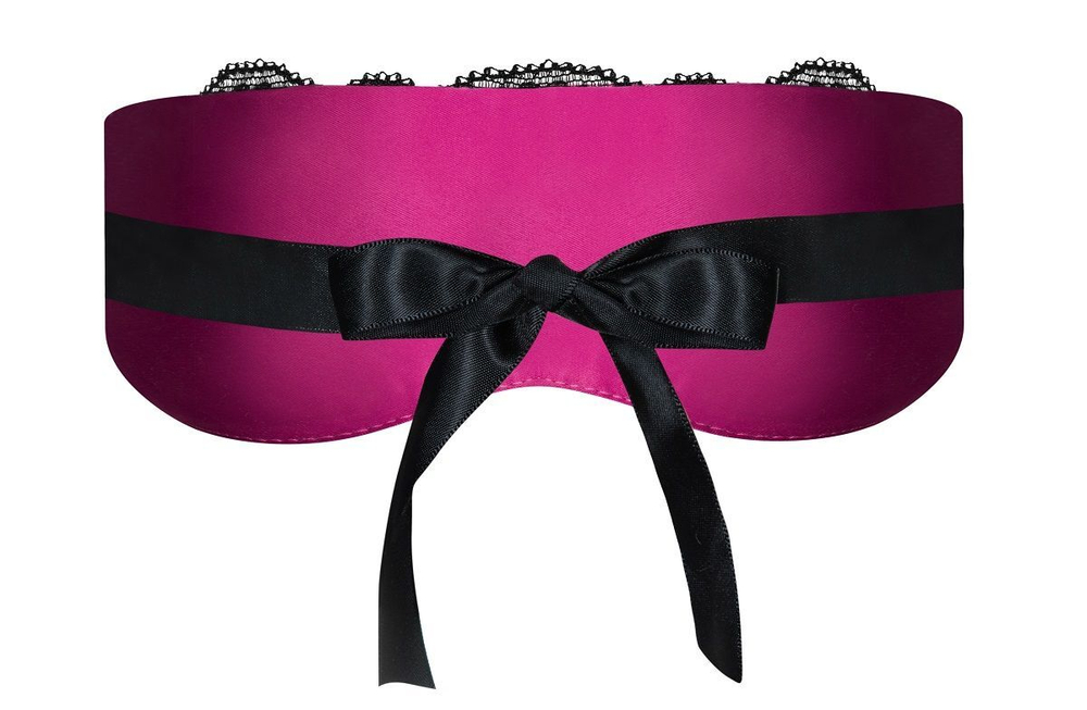 Маска с кружевом Roseberry (Цвет: малиновый с чёрным)