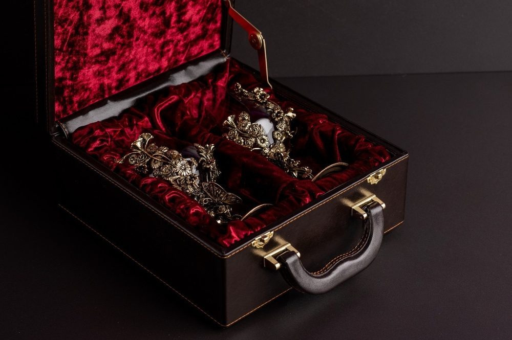 Набор бокалов для вина «Цветочная фантазия» 2 шт. в подарочном футляре