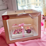 Подарочный пакет с окошком - белый, 30 см