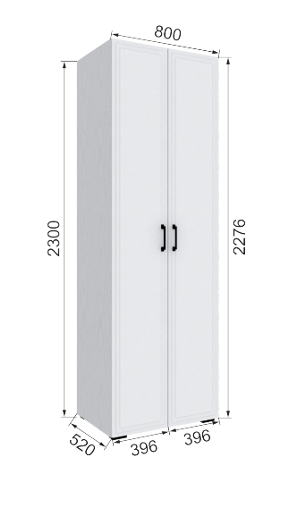 Шкаф с 2 ящиками внутри без зеркала Бруклин 80Ш