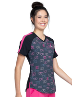 Топ медицинский женский Cherokee CK702, сердечки, XS