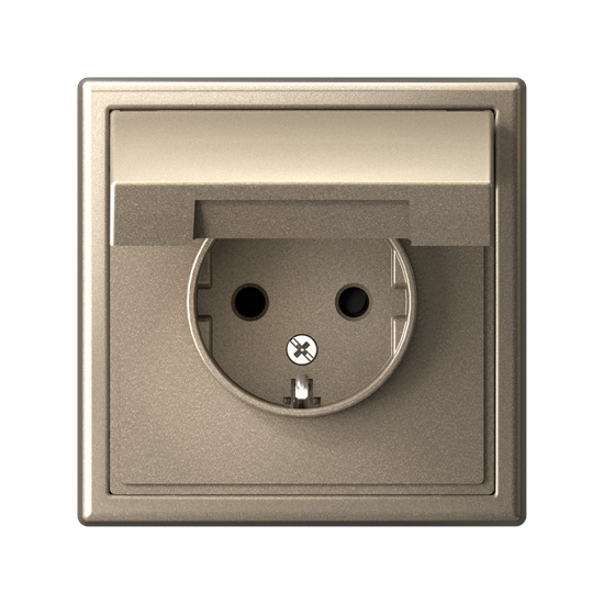 Розетка ArtGallery 16А IP20 с заземл. защ. шторки с крышкой механизм шампань SE GAL000546