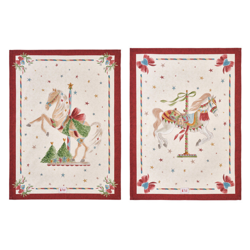 HTH251613 Кухонное полотенце "Лошадка-карусель Амели" в ассортименте 50x70см