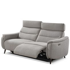 Диван c электро-реклайнером Level, 183 см, серое букле