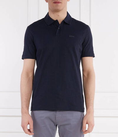 Поло slub BOSS ORANGE - темно-синий(50511224)