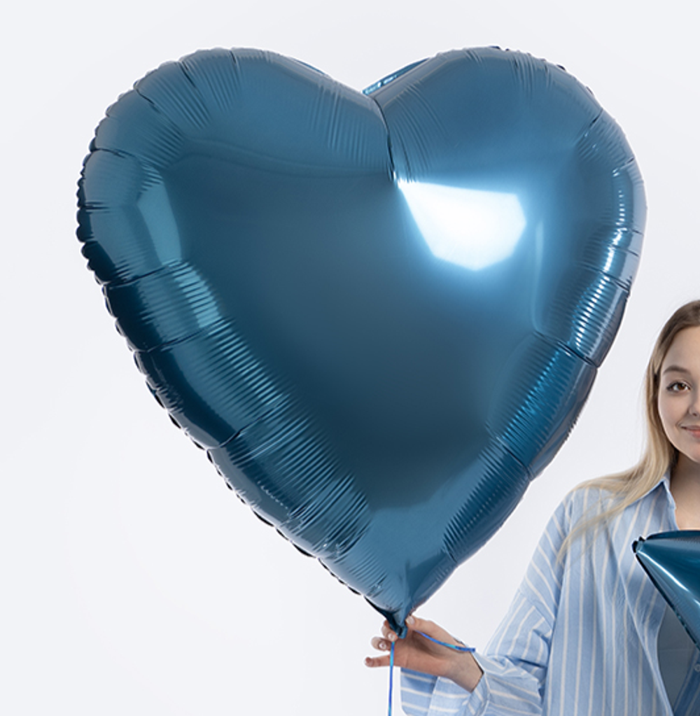 Ag Шар 36'' / 91 см сердце, Сизый, Бохо (БГ-150) 