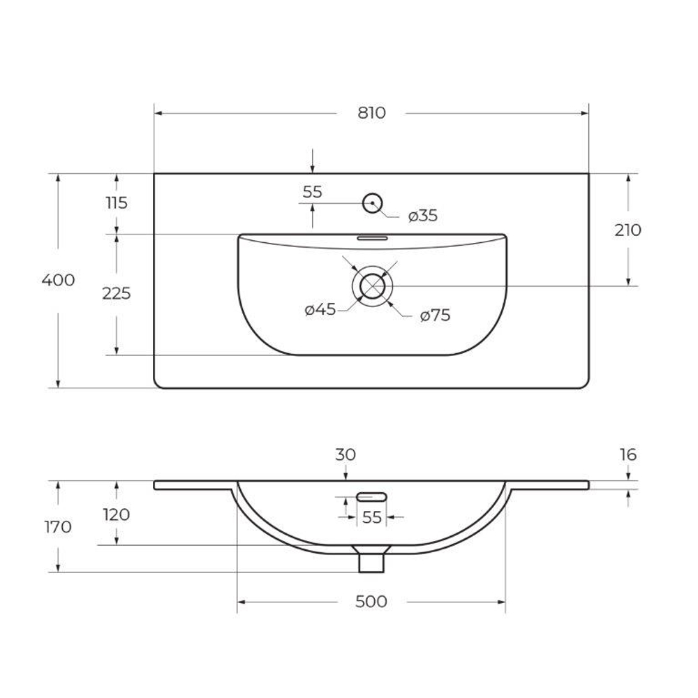 Тумба с раковиной подвесная BelBagno MARINO-CER-MINI-800-2C-SO-RR-P Rovere Rustico, раковина белая BB-8099-3-80