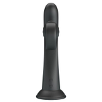 Черный вибратор на присоске с закрученным клиторальным отростком - 20 см. (Цвет: черный)