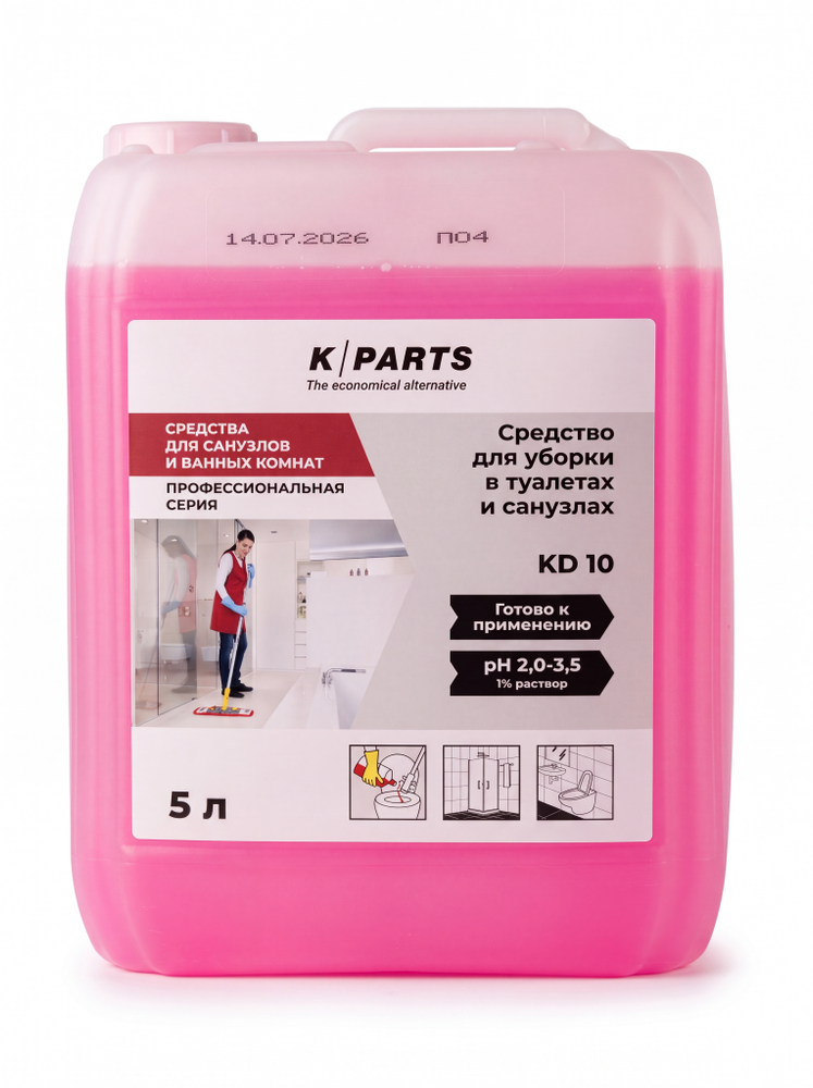 Средство для уборки в туалетах и санузлах K/PARTS KD10, 5 л