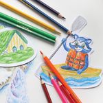 Карандаши цветные Мульти-Пульти "Енот в Испании", 18цв., трехгран., заточен., картон, европодвес