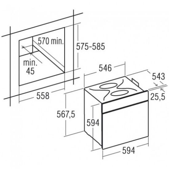 Газовый духовой шкаф CATA HG 600
