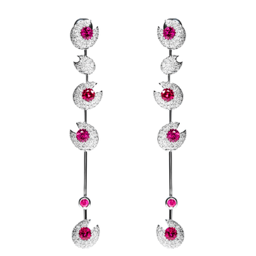 Серьги с рубинами и бриллиантами, E0039-0/2