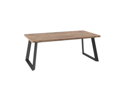 Стол LOFT LUX RADIAL-200, раздвижной 200(290)х105, ДУБ ВЕЛЛИНГТОН/ЧЕРНЫЙ, (2 упак.)