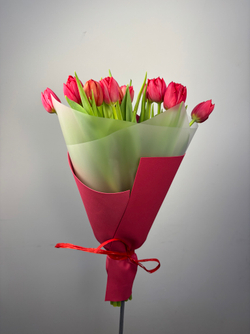 Букет из 15 махровых тюльпанов